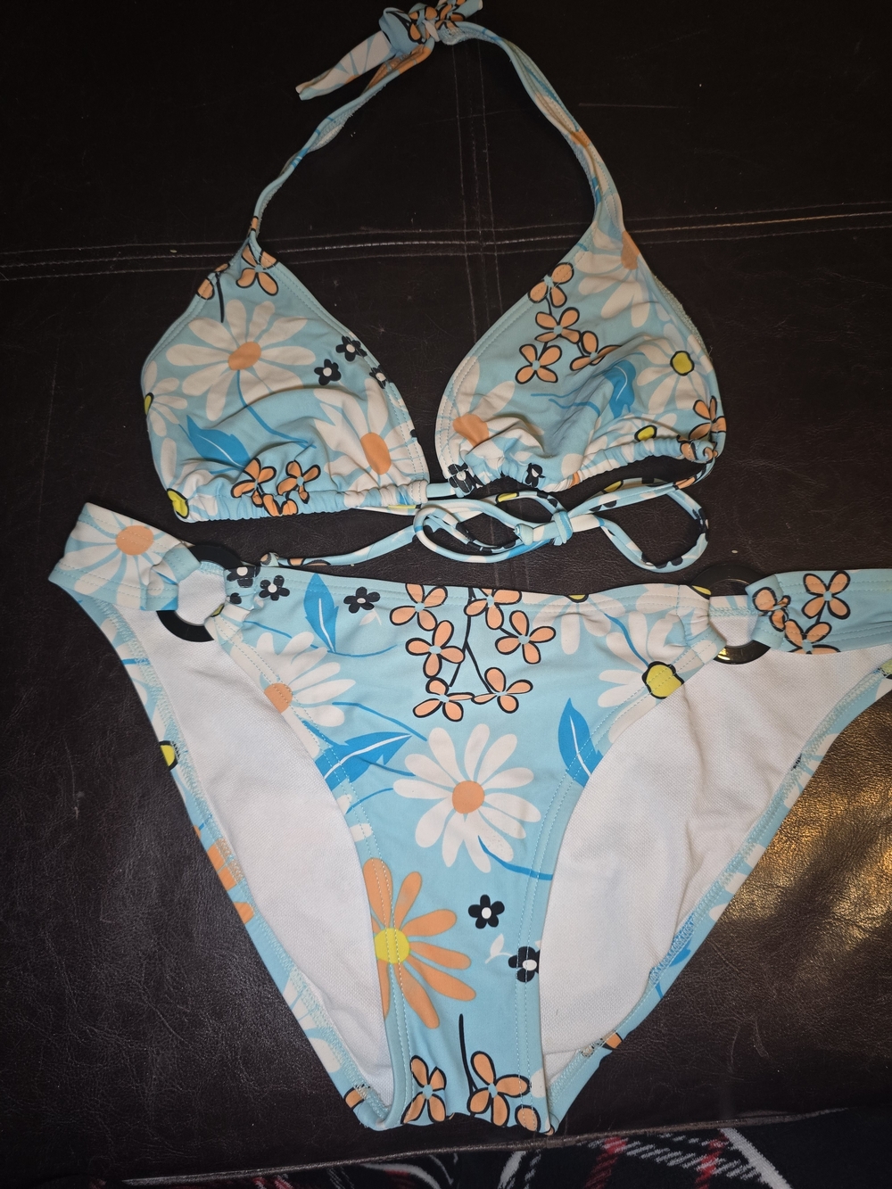 Junior Floral Two-Piece Bikini - Light Blue
